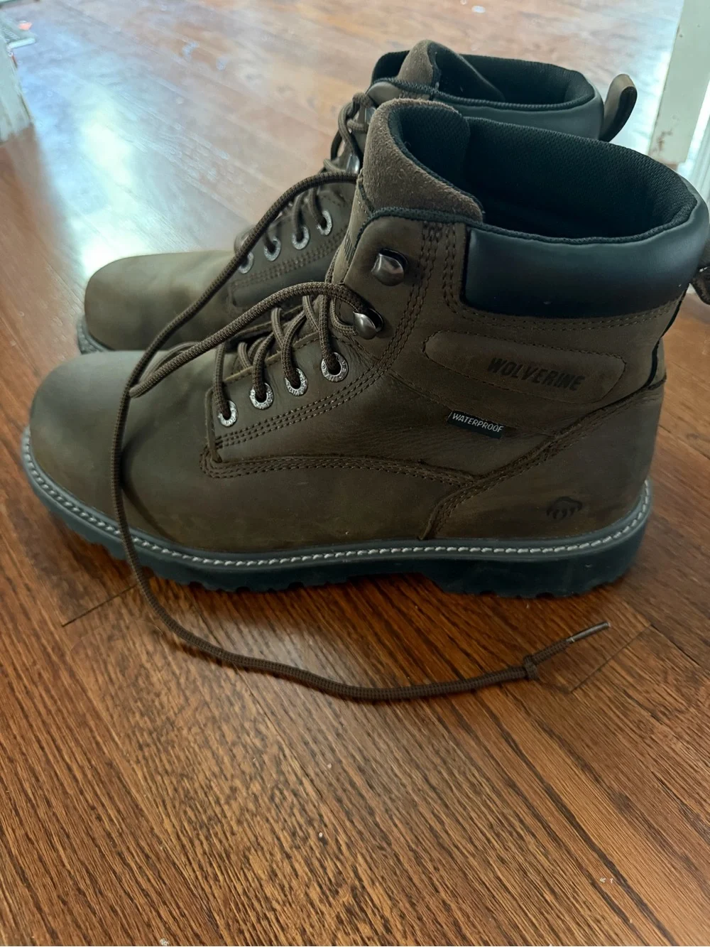 Wolverine Dark Brown Steel Toe Lace-Up Work Boots